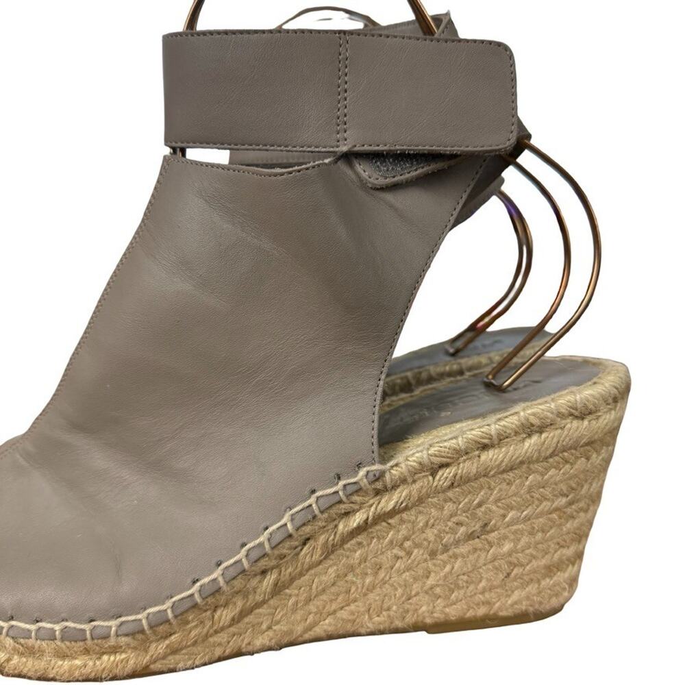 Vince Espadrille Wedge Leather Gray Ankle Strap Sandals Shoes Boho Resort sz 10 - Picture 9 of 16
